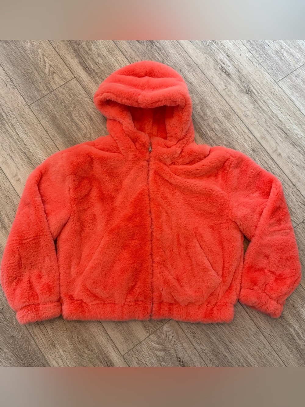 UGG Faux Fur Hooded Jacket – Women’s Small – Coral – Like New